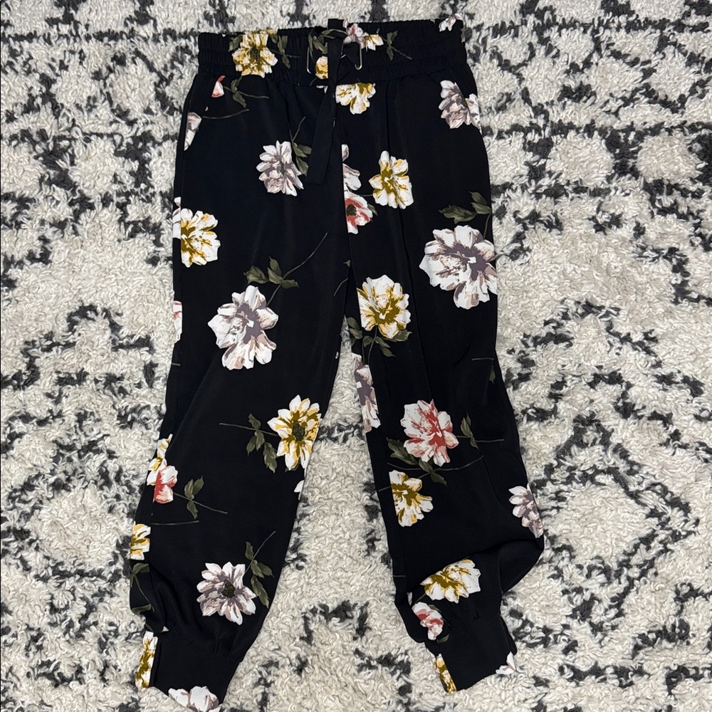 Floral Black Women's Pants